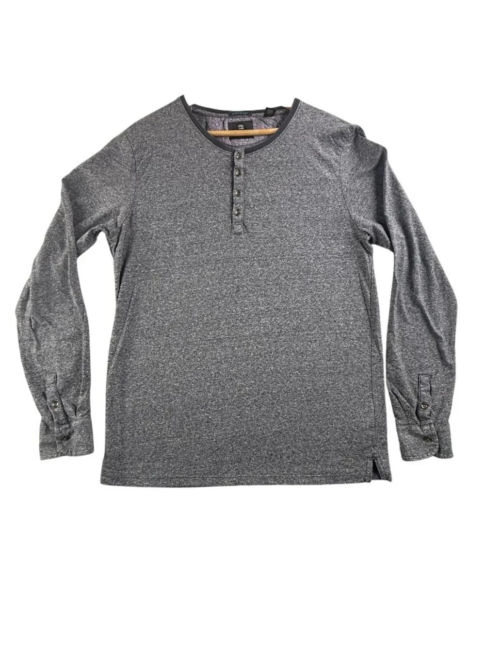 Scotch & Soda Shirt Mens Large Gray Long Sleeve Henley Jersey Knit Top Casual
